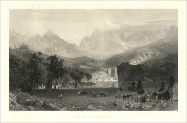 40-Rocky Mountains and Wyoming Map By Albert Bierstadt