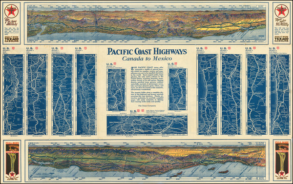 3-Oregon, Washington and California Map By Texaco