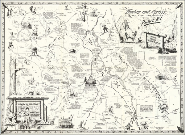 6-Montana and Pictorial Maps Map By Phil H. Murphy