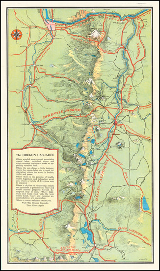 60-Oregon and Pictorial Maps Map By Fred A. Routledge