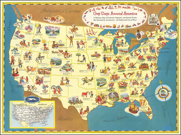 54-United States and Pictorial Maps Map By M. E. Bush