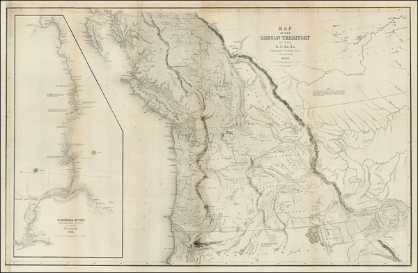 87-Rocky Mountains, California and Canada Map By Charles Wilkes