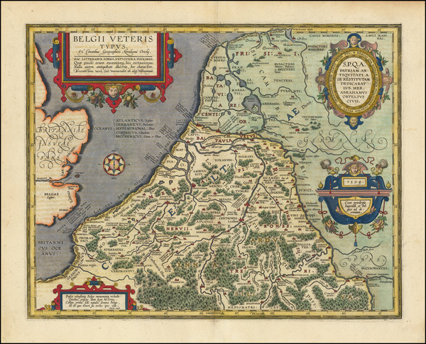 49-Netherlands and Belgium Map By Abraham Ortelius