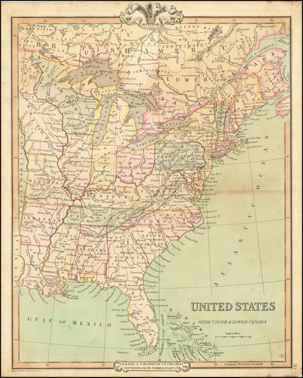 44-United States Map By G.F. Cruchley