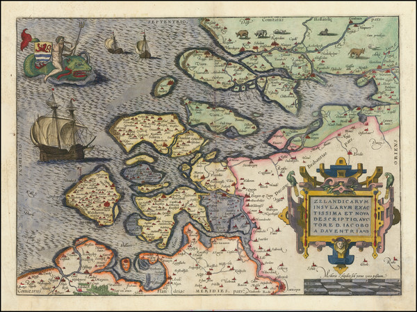 18-Netherlands Map By Abraham Ortelius