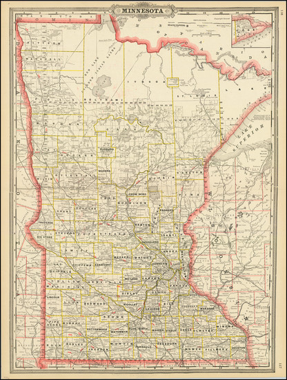 62-Minnesota Map By George F. Cram