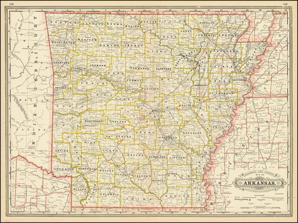 22-Arkansas Map By George F. Cram