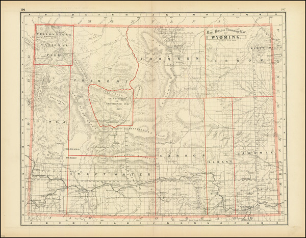 60-Wyoming Map By George F. Cram