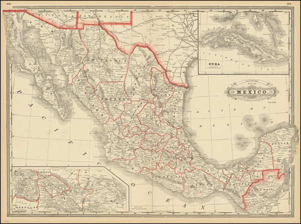 10-Mexico Map By George F. Cram