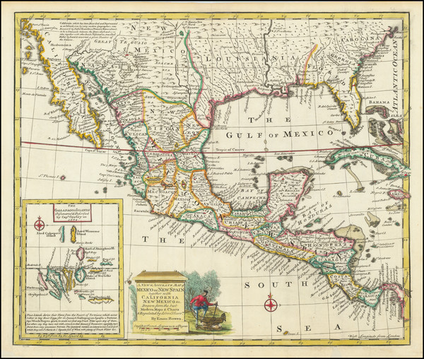 47-Florida, South, Texas, Southwest, Mexico, Peru & Ecuador and California Map By Emanuel Bowe