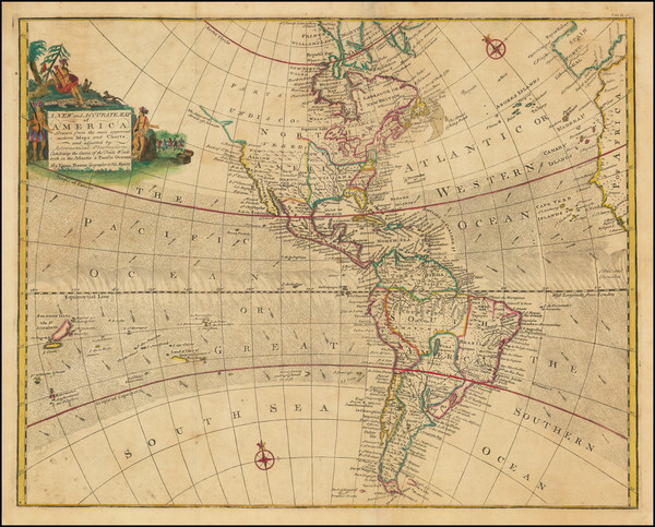 7-America Map By Emanuel Bowen