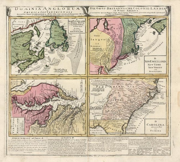 67-New England, Mid-Atlantic and Southeast Map By Homann Heirs