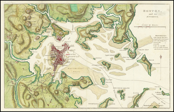 90-Massachusetts, Boston and American Revolution Map By Richard Phillips