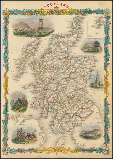 50-Scotland Map By John Tallis