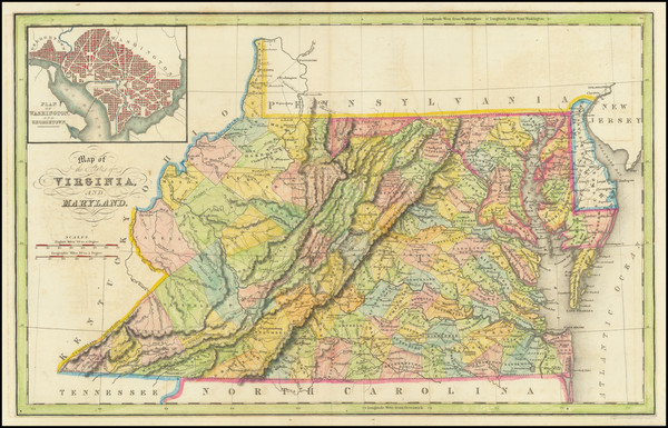 51-Washington, D.C., Maryland and Virginia Map By Hinton, Simpkin & Marshall