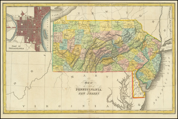 63-New Jersey, Pennsylvania and Philadelphia Map By Hinton, Simpkin & Marshall