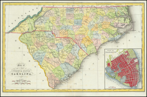 63-Southeast, North Carolina and South Carolina Map By Hinton, Simpkin & Marshall