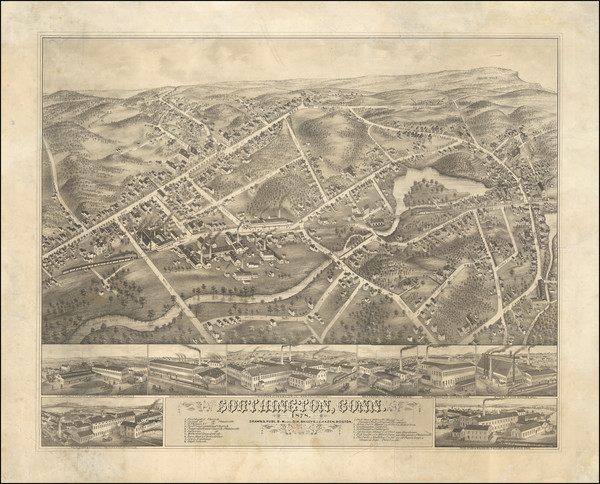 52-Connecticut Map By O.H. Bailey  &  J.C. Hazen