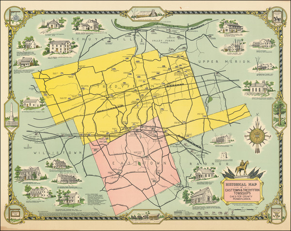 46-Pennsylvania and Pictorial Maps Map By Franklin W. Wandless R.E.