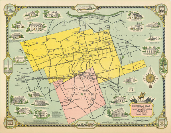 93-Pennsylvania and Pictorial Maps Map By Franklin W. Wandless R.E.