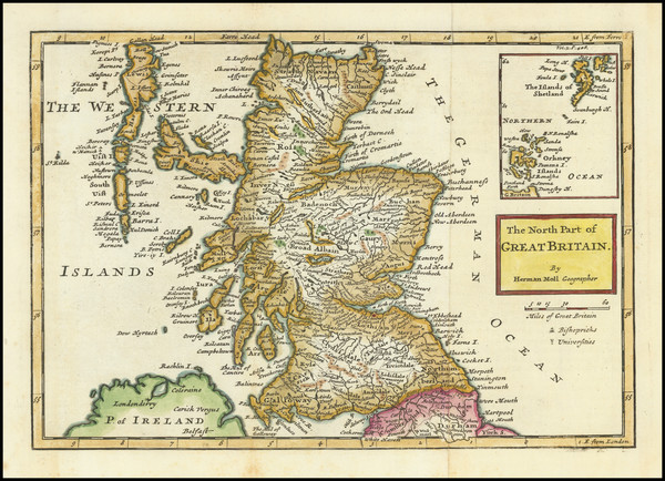 27-Scotland Map By Herman Moll