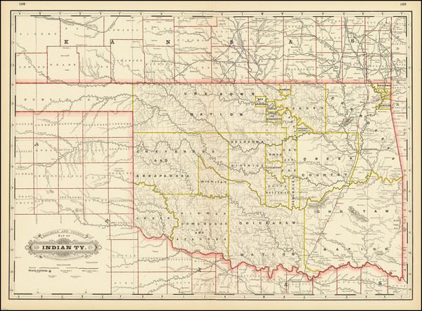 83-Oklahoma & Indian Territory Map By George F. Cram