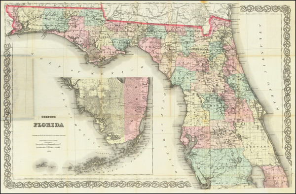 97-Florida Map By G.W.  & C.B. Colton