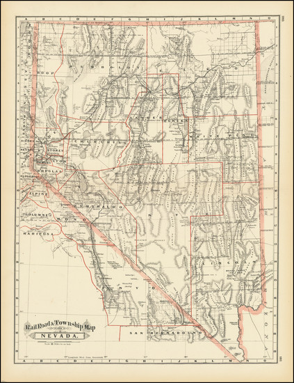 3-Nevada Map By George F. Cram