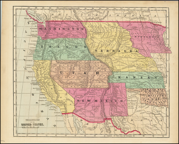 64-Texas, Plains, Southwest, Rocky Mountains and California Map By Sidney Morse