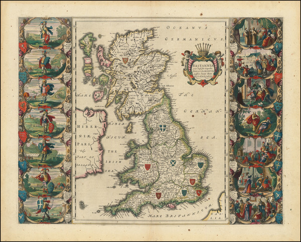 79-British Isles and England Map By Willem Janszoon Blaeu