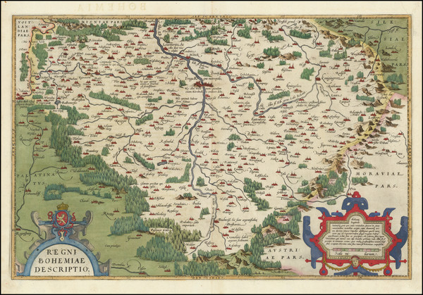 64-Czech Republic & Slovakia Map By Abraham Ortelius