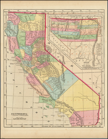 63-Utah, Nevada, Utah and California Map By Charles Morse