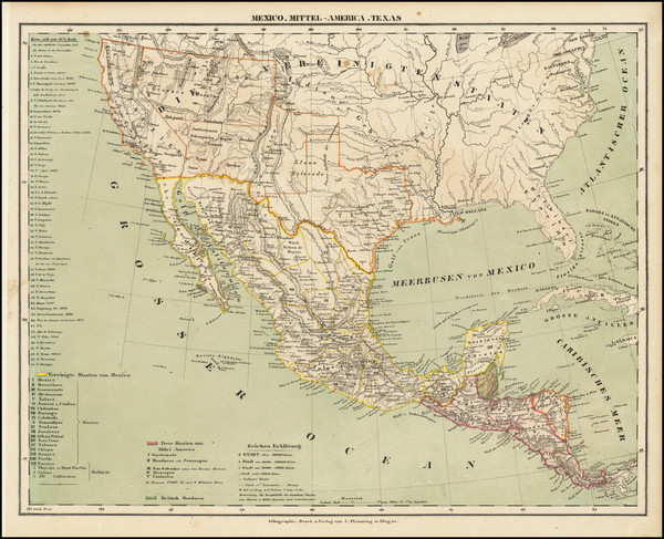 1-Texas, Southwest, Arizona, New Mexico, Rocky Mountains, Mexico and California Map By Carl Flemm