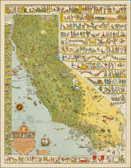 65-Pictorial Maps and California Map By Jo Mora