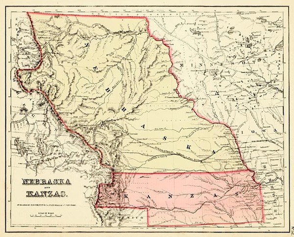 42-Plains and Rocky Mountains Map By Joseph Hutchins Colton