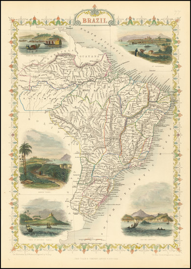 43-Brazil Map By John Tallis