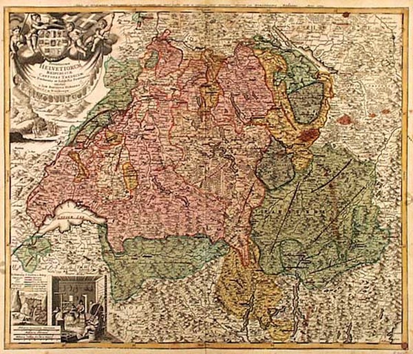 48-Europe and Switzerland Map By Johann Baptist Homann