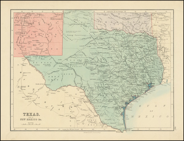 23-Texas and Oklahoma & Indian Territory Map By Adam & Charles Black