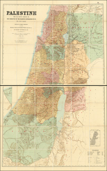 45-Holy Land Map By George Armstrong  &  Colonel Sir Charles W. Wilson