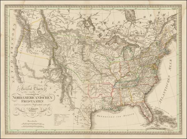 46-United States and Michigan Map By Carl Ferdinand Weiland