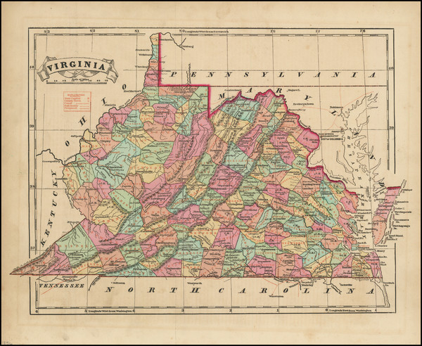 3-West Virginia and Virginia Map By Sidney Morse