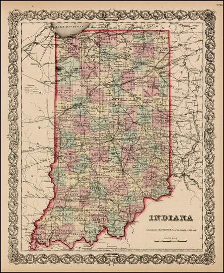 20-Midwest Map By Joseph Hutchins Colton