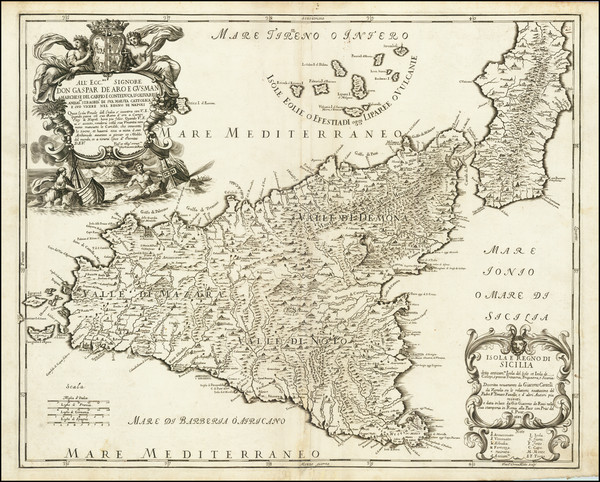 58-Sicily Map By Giacomo Giovanni Rossi - Giacomo Cantelli da Vignola