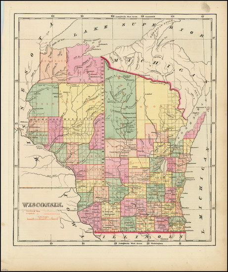 71-Wisconsin Map By Sidney Morse