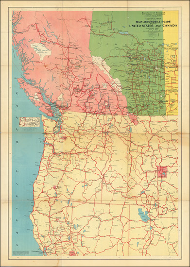 86-Rocky Mountains, Pacific Northwest and Western Canada Map By Canadian Travel Bureau