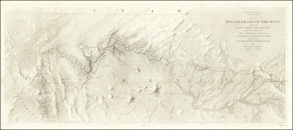 2-Southwest, Arizona, Nevada, New Mexico and California Map By Joseph C. Ives