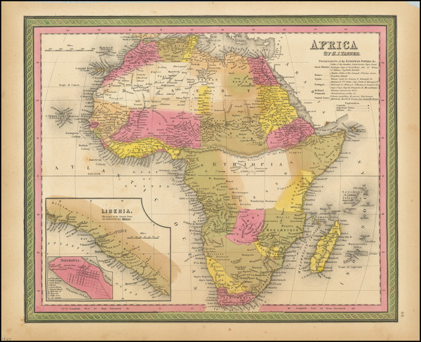 41-Africa Map By Samuel Augustus Mitchell