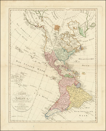 42-America Map By Franz Ludwig Gussefeld / Christoph Fembo