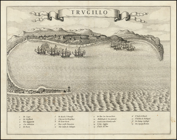 83-Central America Map By Joannes De Laet