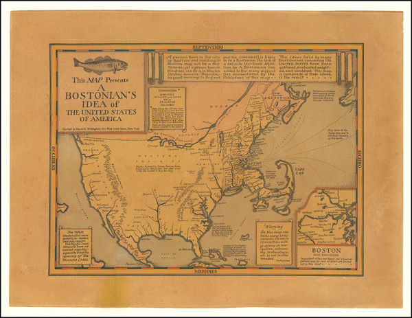 25-United States, Massachusetts, Pictorial Maps and Boston Map By Daniel K. Wallingford